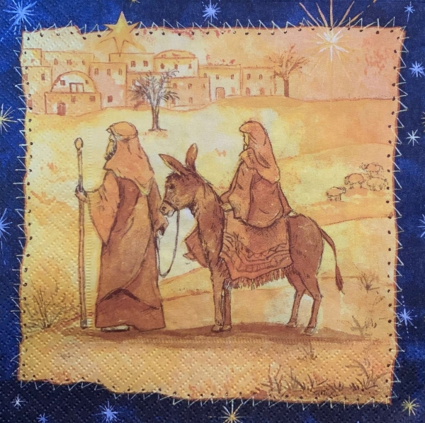 Serviette Karawane, Maria & Josef, Rarität